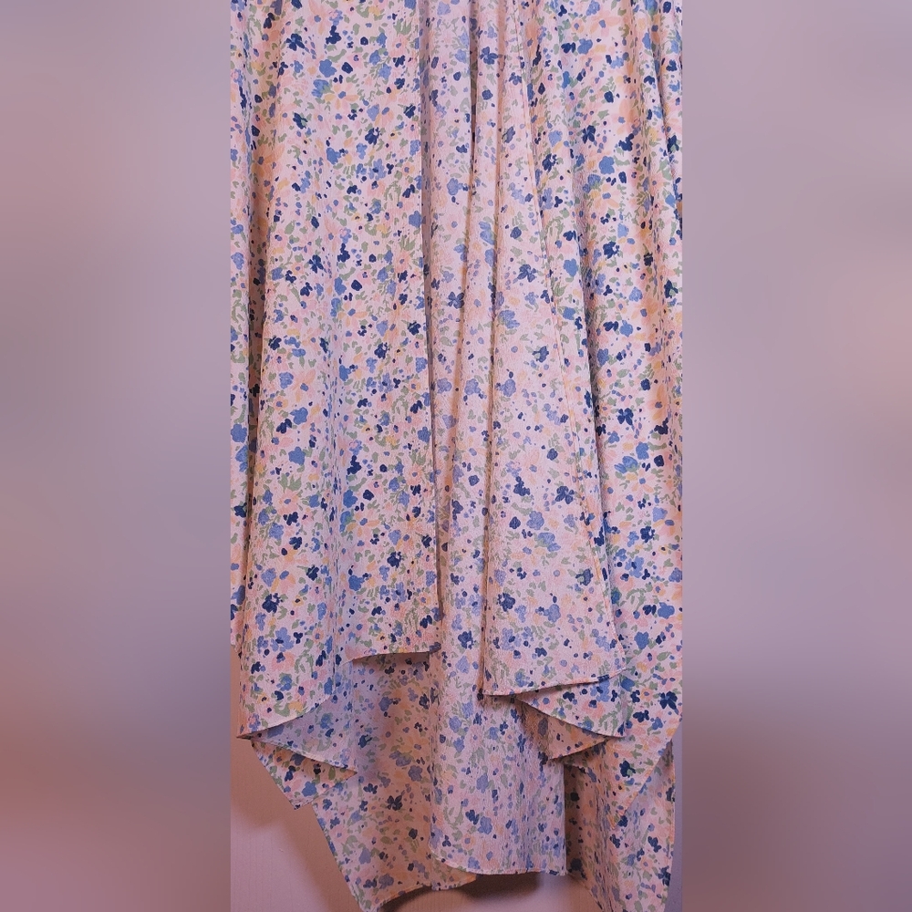 Colorful Floral Size OS Open-Front Kimono Cover-Up Poncho Flowy Drapy Boho - Picture 5 of 12